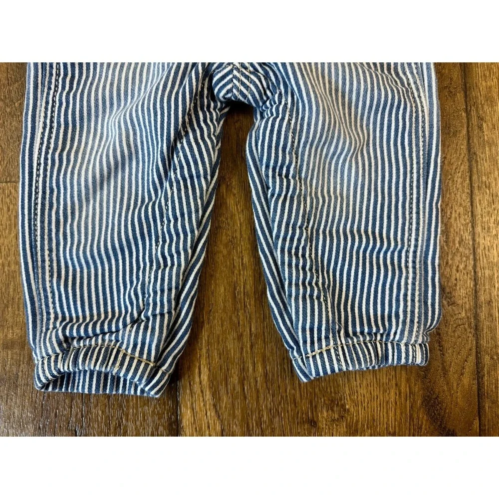 Oshkosh B'Gosh Overalls Baby 12‎ Months Blue Striped Soft Jogger Style Engineer